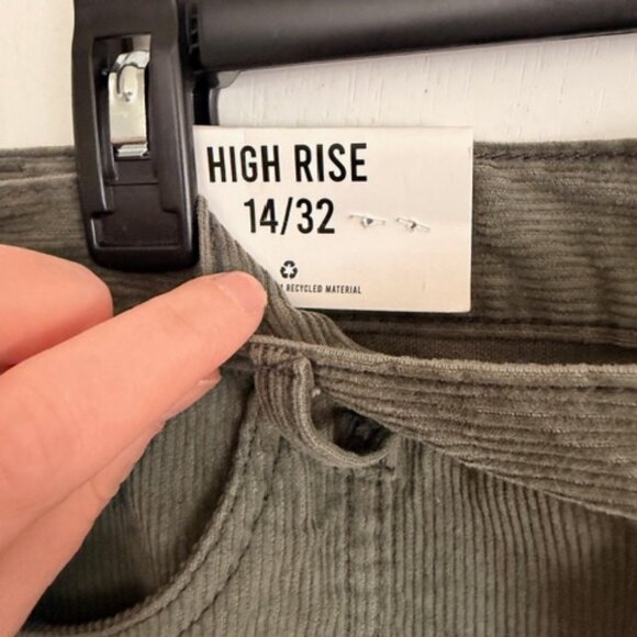 Kensie Button-Front Corduroy Miniskirt — Size 14 - Teal Slate - New with Tags - Picture 6 of 9